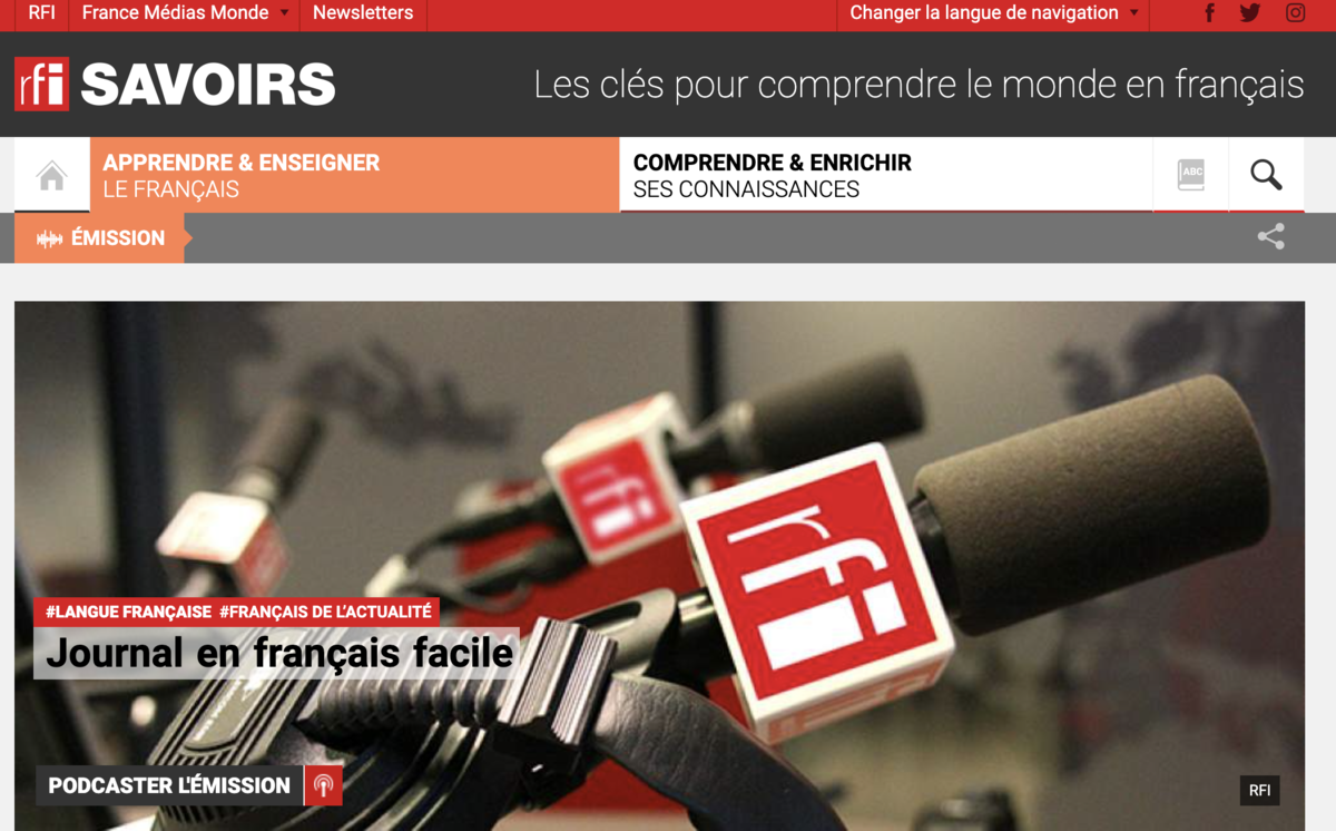 2.RFI Journal en français facile